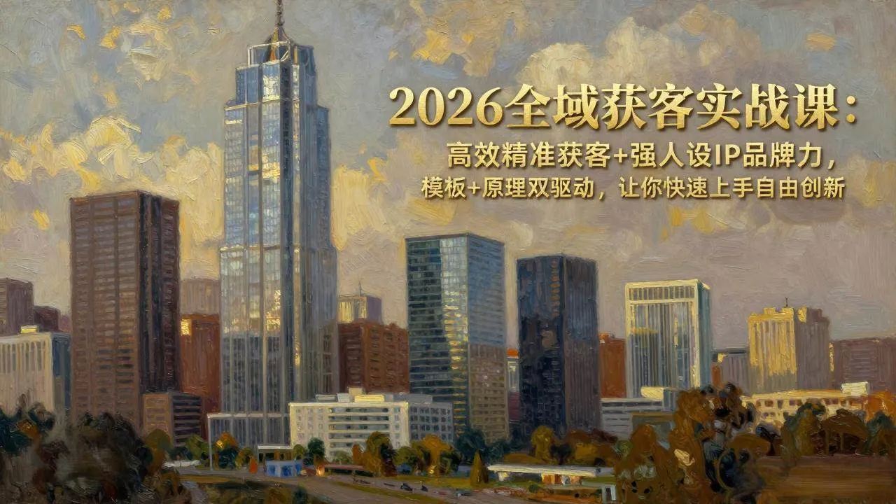 （17613期）2026全域获客实战课：高效精准获客+强人设IP品牌力，模板+原理双驱动，让你快速上手自由创新-33资源网