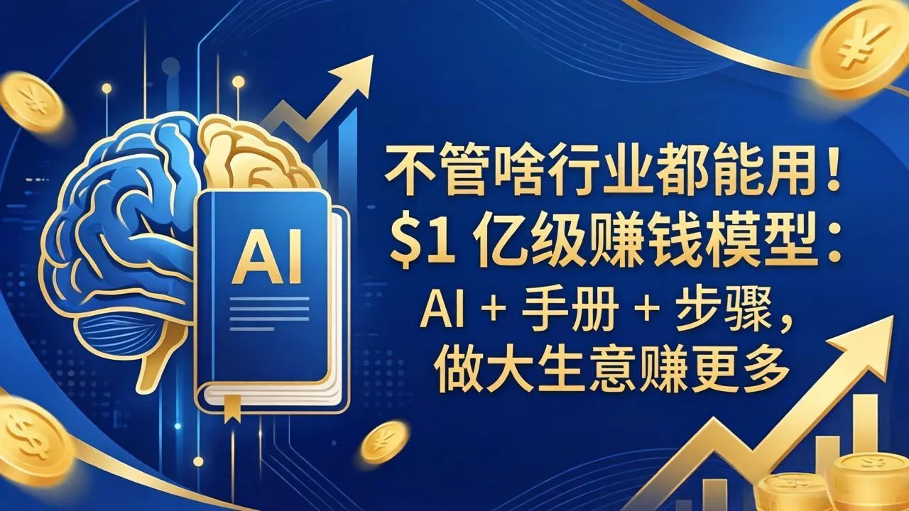 不管啥行业都能用！$1 亿级赚钱模型：AI + 手册 + 步骤，做大生意赚更多-33资源网