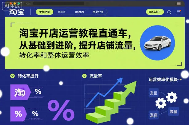 淘宝开店运营教程直通车，从基础到进阶，提升店铺流量，转化率和整体运营效率(更新26年3月24日)-33资源网