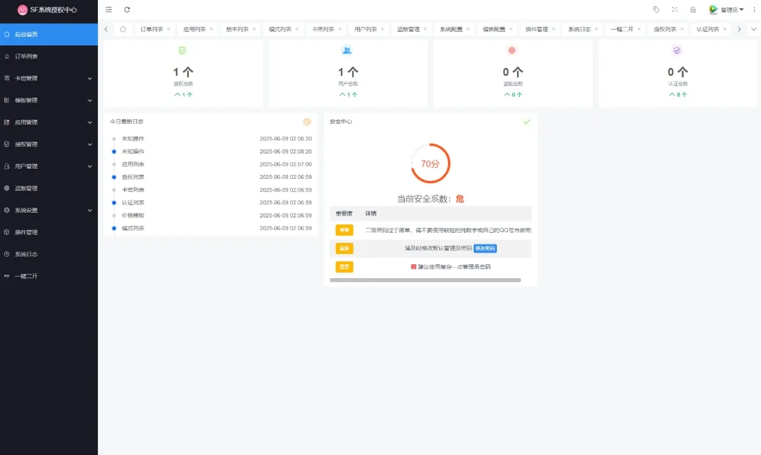 图片[1]-A2822最新SF授权系统源码 多应用综合验证系统 全开源无加密v5.2版本-柠檬源码网