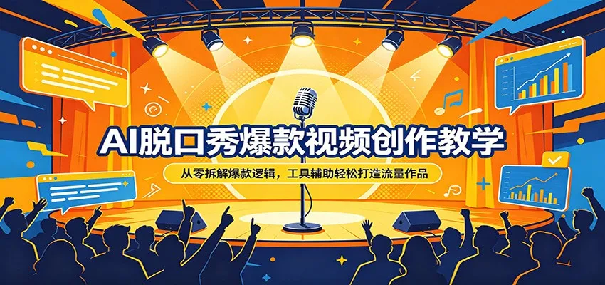 AI脱口秀爆款视频创作教学：从零拆解爆款逻辑，工具辅助轻松打造流量作品-33资源网