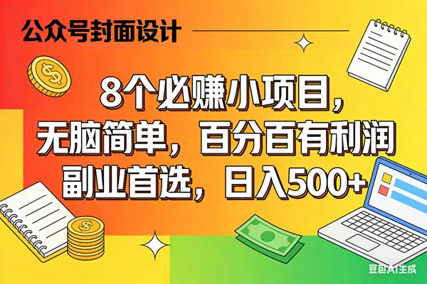 （17911期）8个必赚米的小项目，百分百有利润，无脑简单，副业首选，日入500+-33资源网