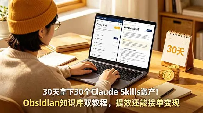 (18886期)30天拿下30个Claude Skills资产!Obsidian知识库双教程,提效还能接单变现-33资源网