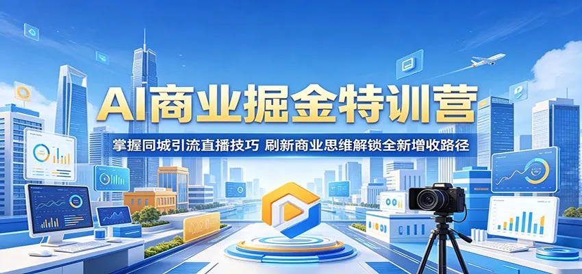 AI商业掘金特训营：掌握同城引流直播技巧，刷新商业思维解锁全新增收路径-33资源网