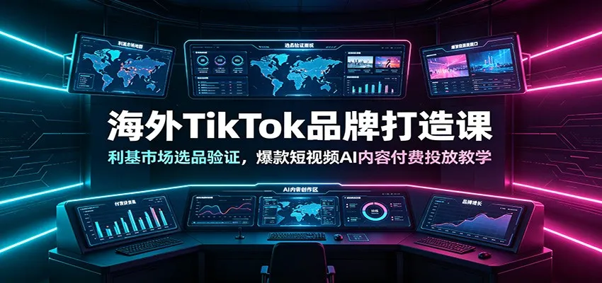 海外TikTok品牌打造课:利基市场选品验证,爆款短视频AI内容付费投放教学-33资源网