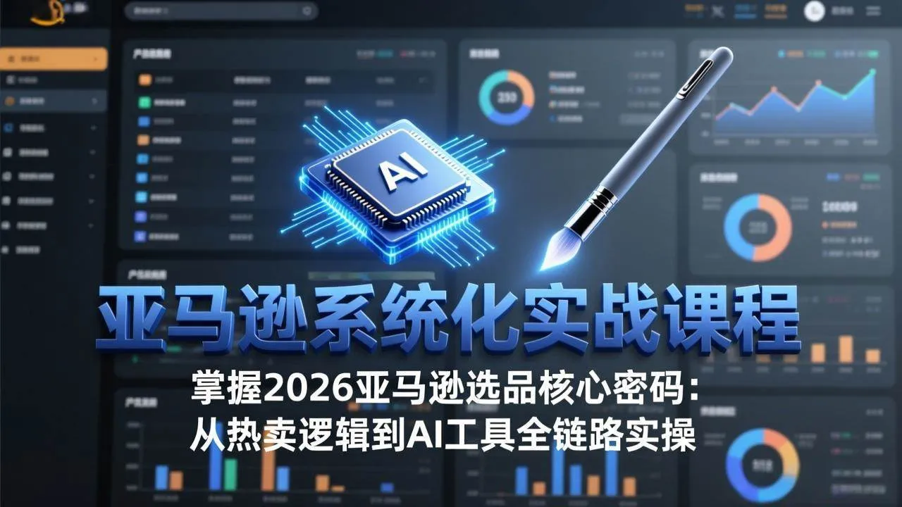 （17591期）亚马逊系统化实战课-更新3月：2026最新选品方法论，从热卖原因分析到AI作图，提升选品成功率-33资源网