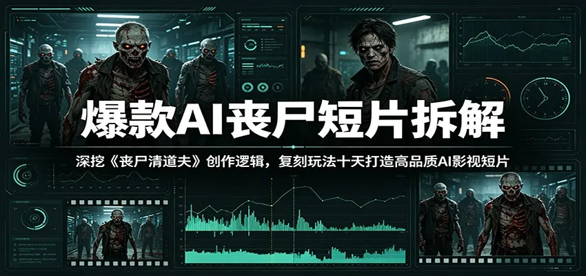 爆款AI丧尸短片拆解：深挖《丧尸清道夫》创作逻辑，复刻玩法快速打造高品质AI影视短片-33资源网