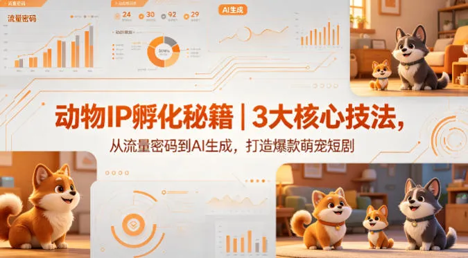 动物IP孵化秘籍|3大核心技法,从流量密码到AI生成,打造爆款萌宠短剧-33资源网
