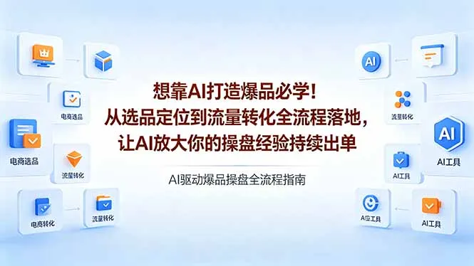 想靠AI打造爆品必学！从选品定位到流量转化全流程落地，让AI放大你的操盘经验持续出单-33资源网