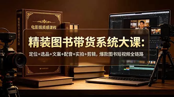 精装图书带货系统大课:定位+选品+文案+配音+实拍+剪辑,爆款图书短视频全链路-33资源网