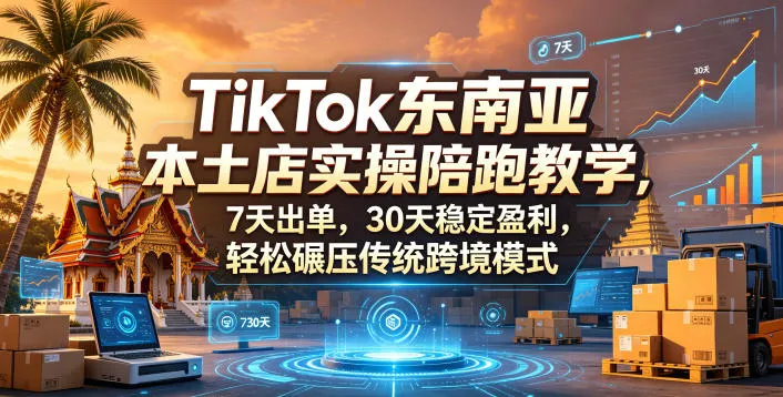 TikTok东南亚本土店实操陪跑教学,7天出单,30天稳定盈利,轻松碾压传统跨境模式(更新0819)-33资源网
