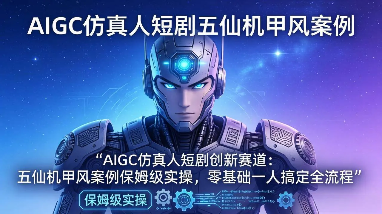 （17961期）AIGC仿真人短剧创新赛道：五仙机甲风案例保姆级实操，零基础一人搞定全流程-33资源网