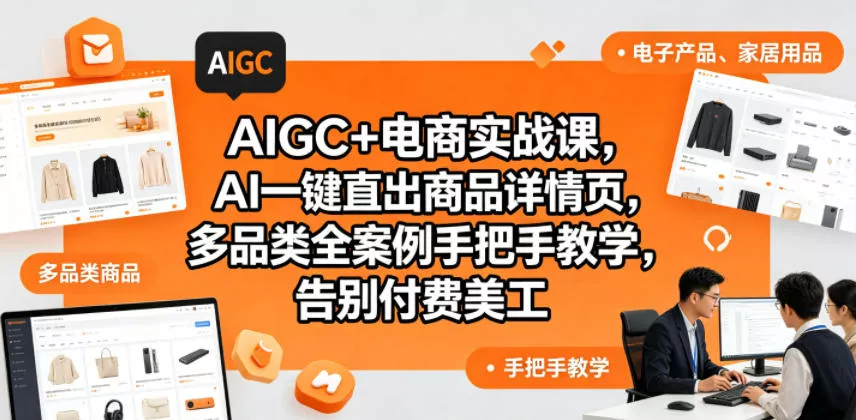 AIGC+电商实战课，AI一键直出商品详情页，多品类全案例手把手教学，告别付费美工(更新)-33资源网