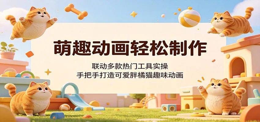 萌趣动画轻松制作，联动多款热门工具实操，手把手打造可爱胖橘猫趣味动画-33资源网