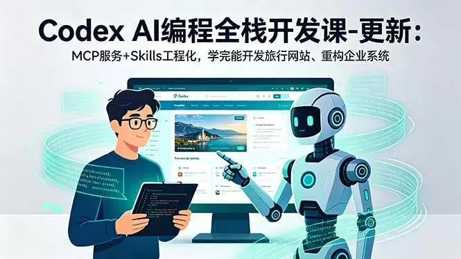 (18858期)Codex AI编程全栈开发课-更新:MCP服务+Skills工程化,学完能开发旅行网站、重构企业系统-33资源网