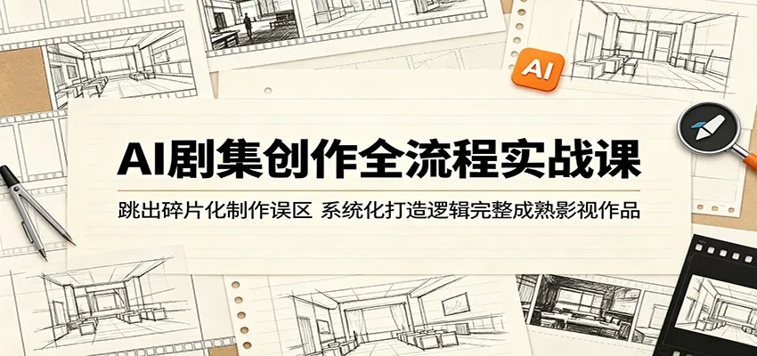 AI剧集创作全流程实战课：跳出碎片化制作误区，系统化打造逻辑完整成熟影视作品-33资源网