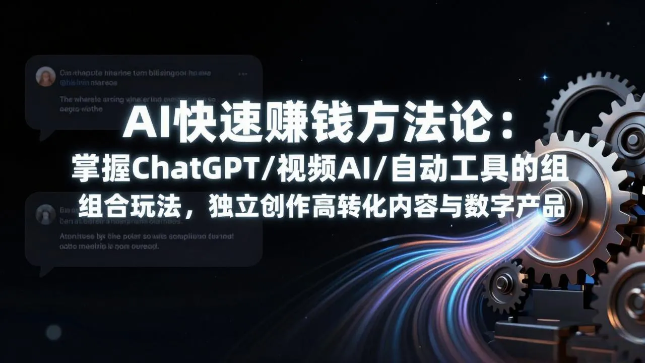 AI快速赚钱方法论：掌握ChatGPT/视频AI/自动化工具的组合玩法，独立创作高转化内容与数字产品-33资源网
