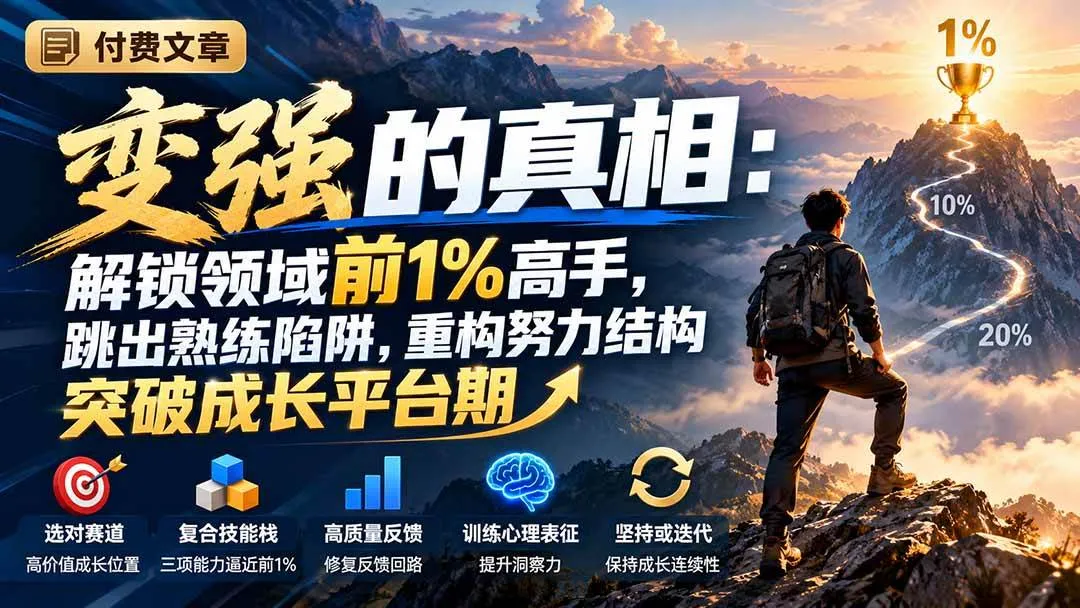 （21042期）付费文章：变强的真相：解锁领域前1%高手，跳出熟练陷阱，重构努力结构突破成长平台期-33资源网
