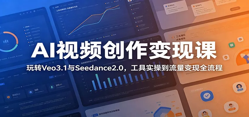 AI视频创作变现课：玩转Veo3.1与Seedance2.0，工具实操到流量变现全流程-33资源网