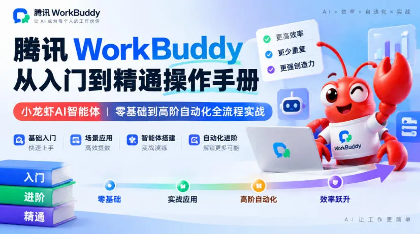 腾讯WorkBuddy从入门到精通操作手册|小龙虾AI智能体,零基础到高阶自动化全流程实战【文档】-33资源网