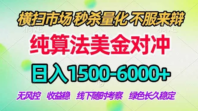 （18651期）2026美金掘金新风口-纯算法对冲震撼上线！日入1500-6000+，长久合规稳健，轻松摆脱死工资，…-33资源网