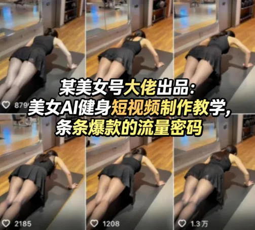 某美女号大佬出品：美女AI健身短视频制作教学，条条爆款的流量密码-33资源网