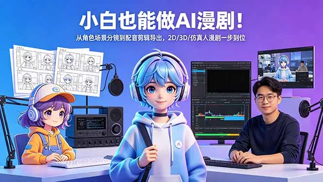 小白也能做AI漫剧！从角色场景分镜到配音剪辑导出，2D/3D/仿真人漫剧一步到位-33资源网