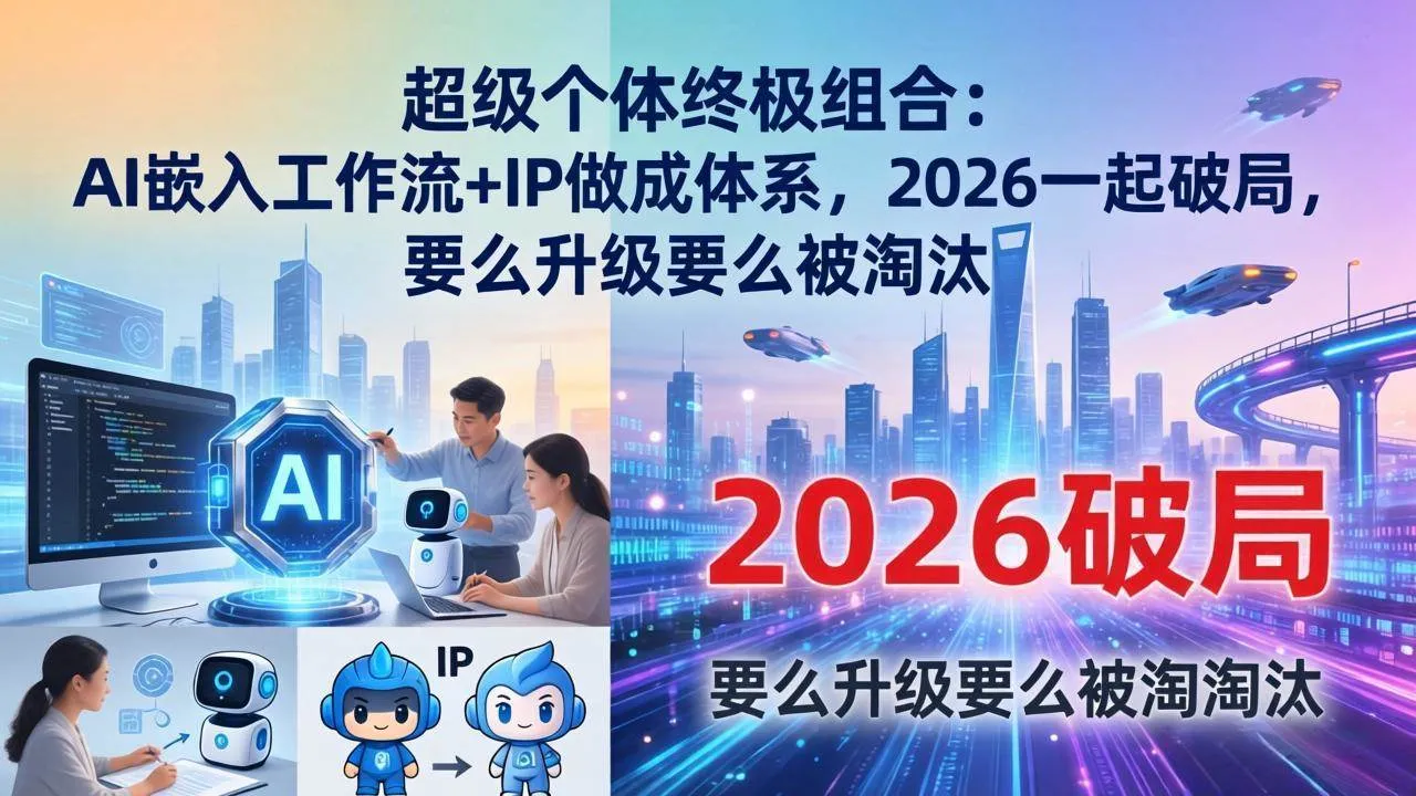 （17808期）超级个体终极组合-更新：AI嵌入工作流+IP做成体系，2026一起破局，要么升级要么被淘汰-33资源网