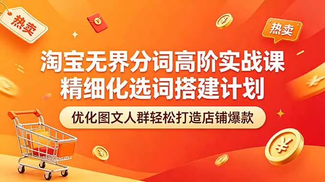 淘宝无界分词高阶实战课 精细化选词搭建计划 优化图文人群轻松打造店铺爆款-33资源网
