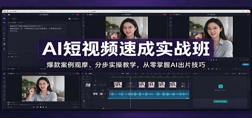 AI短视频速成实战班：爆款案例观摩、分步实操教学，从零掌握AI出片技巧-33资源网