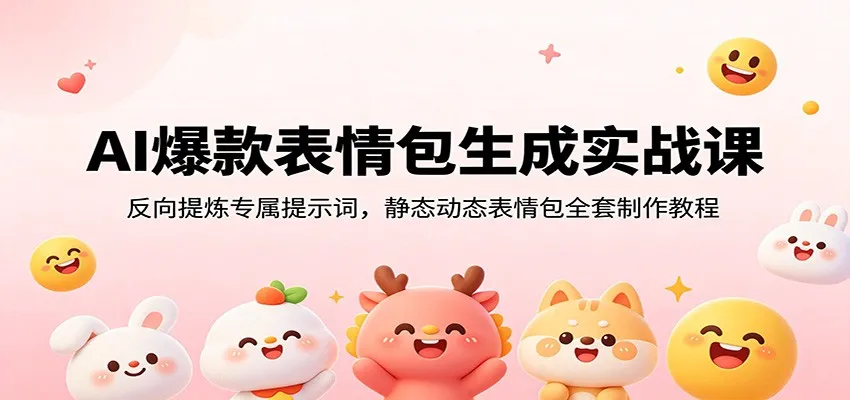AI爆款表情包生成实战课:反向提炼专属提示词,静态动态表情包全套制作教程-33资源网