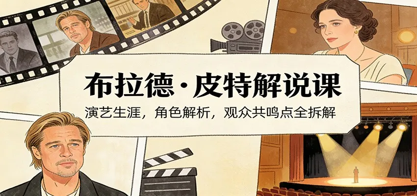 演员说-布拉德.皮特解说课：演艺生涯，角色解析，观众共鸣点全拆解-33资源网