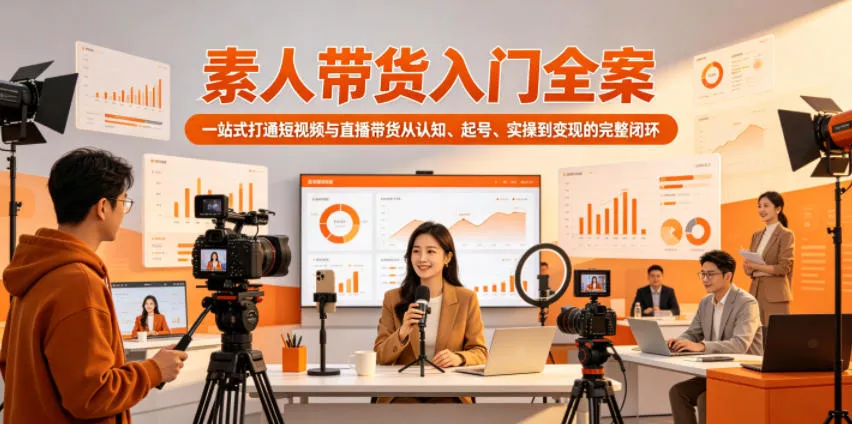 素人带货入门全案，一站式打通短视频与直播带货从认知、起号、实操到变现的完整闭环-33资源网