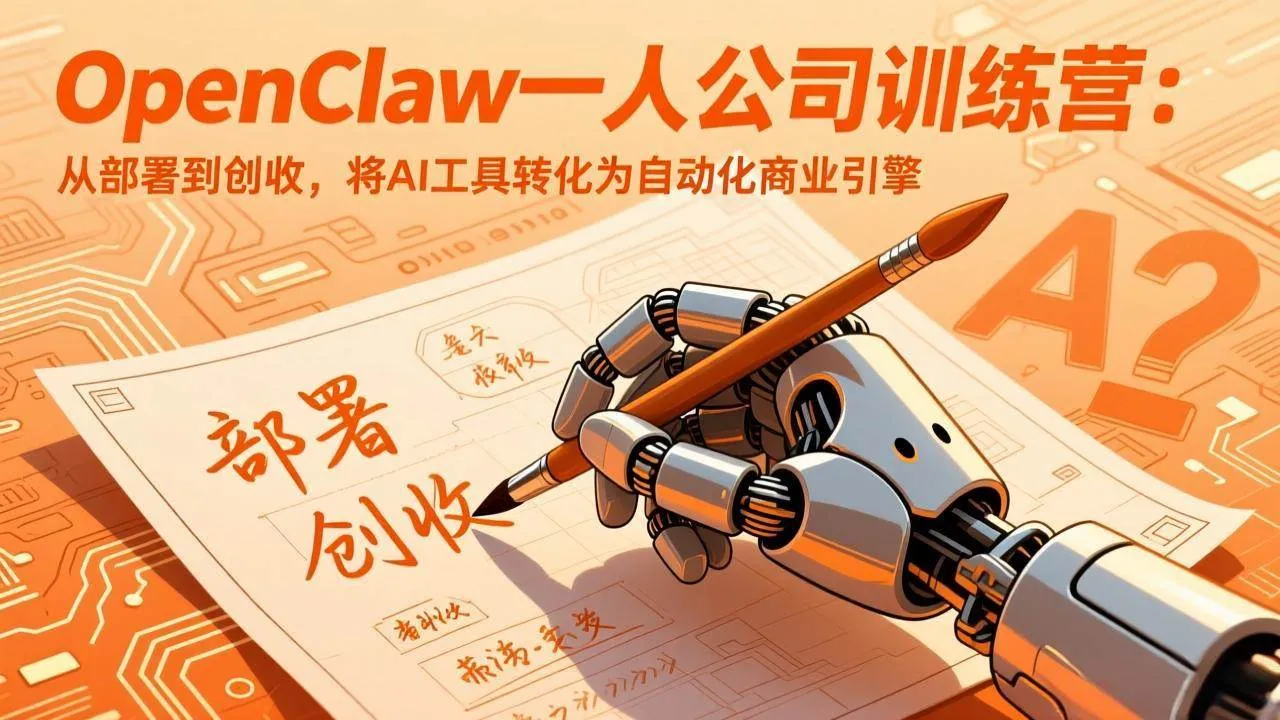 （17540期）OpenClaw一人公司训练营：从部署到创收，将AI工具转化为自动化商业引擎-33资源网