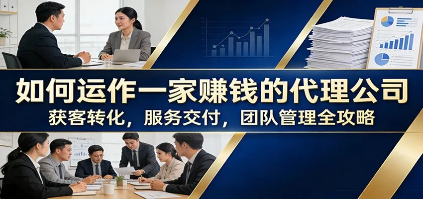 如何运作一家赚钱的代理公司：获客转化，服务交付，团队管理全攻略-33资源网