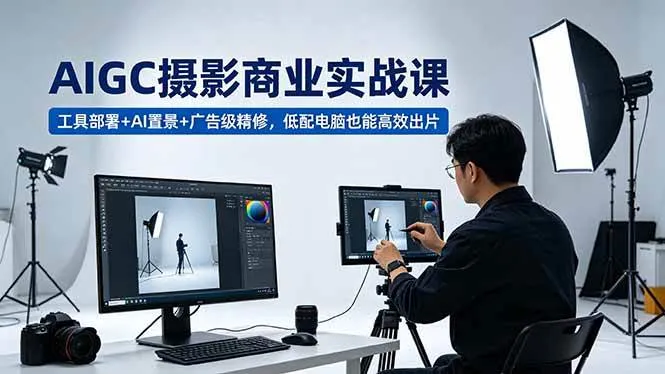 （18434期）AIGC 摄影商业实战课，工具部署+AI置景+广告级精修，低配电脑也能高效出片-33资源网