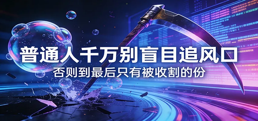 付费文章《通人千万别盲目追风口》否则到最后只有被收割的份-33资源网