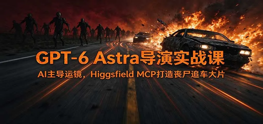 GPT-6 Astra导演实战课:AI主导运镜,Higgsfield MCP打造丧尸追车大片 GPT-6 Astra导演实战课:AI主导运镜,Higgsfield MCP打造丧尸追车大片
