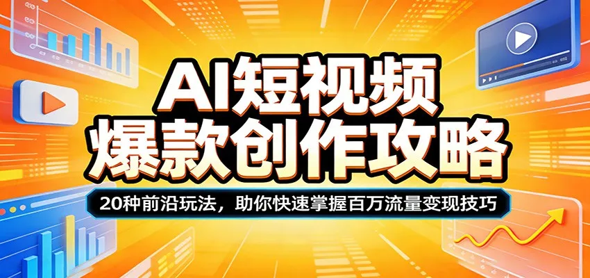 AI短视频爆款创作攻略：20种前沿玩法，助你快速掌握百万流量变现技巧-33资源网