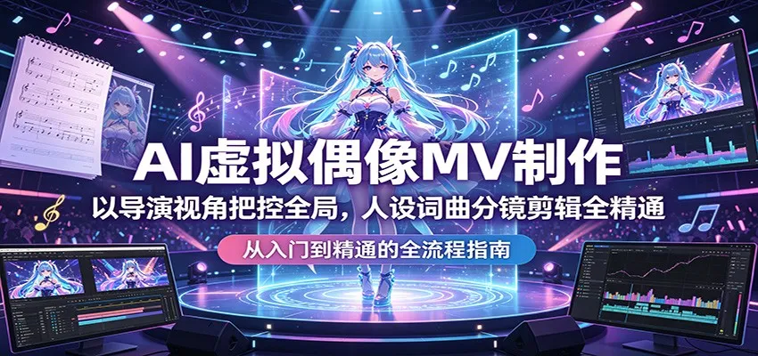 AI虚拟偶像MV制作：以导演视角把控全局，人设词曲分镜剪辑全精通-33资源网