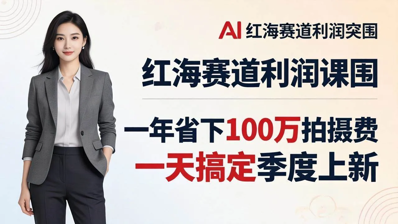（17884期）服装老板AI模特图课：一年省下100万拍摄费，一天搞定季度上新，红海赛道利润突围-33资源网