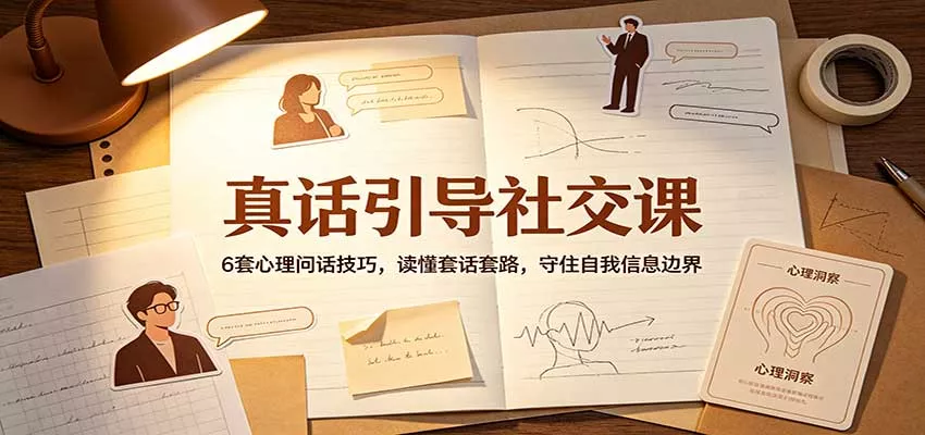 真话引导社交课：6套心理问话技巧，读懂套话套路，守住自我信息边界-33资源网