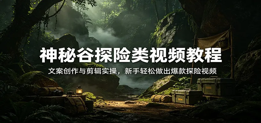 神秘谷探险类视频教程：文案创作与剪辑实操，新手轻松做出爆款探险视频-33资源网