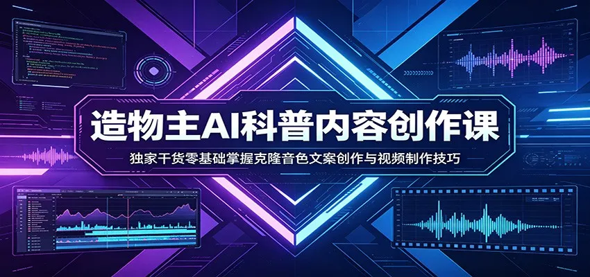 AI科普内容创作课：独家干货零基础掌握克隆音色文案创作与视频制作技巧-33资源网