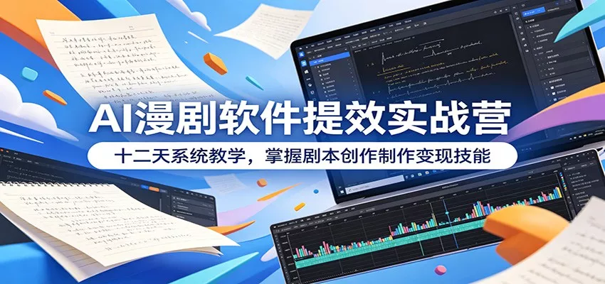 AI漫剧软件提效实战营:十二天系统教学,掌握剧本创作制作变现技能-33资源网