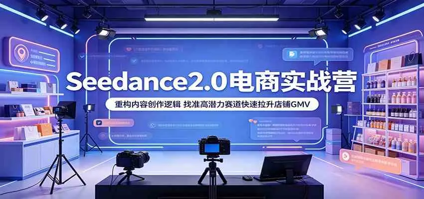 Seedance2.0电商实战营：重构内容创作逻辑，找准高潜力赛道快速拉升店铺GMV-33资源网