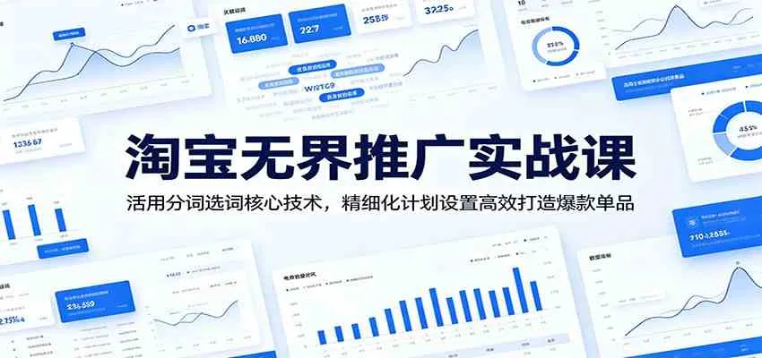 淘宝无界推广实战课：活用分词选词核心技术，精细化计划设置高效打造爆款单品-33资源网