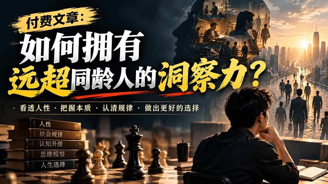 （20976期）付费文章：如何拥有远超同龄人的洞察力？-33资源网