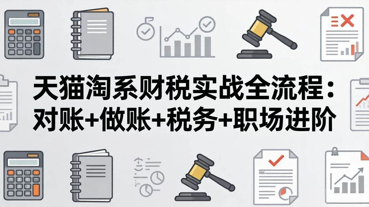 （17676期）天猫淘系财税实战全流程：对账+做账+税务+职场进阶，手把手吃透平台财税每一环-33资源网
