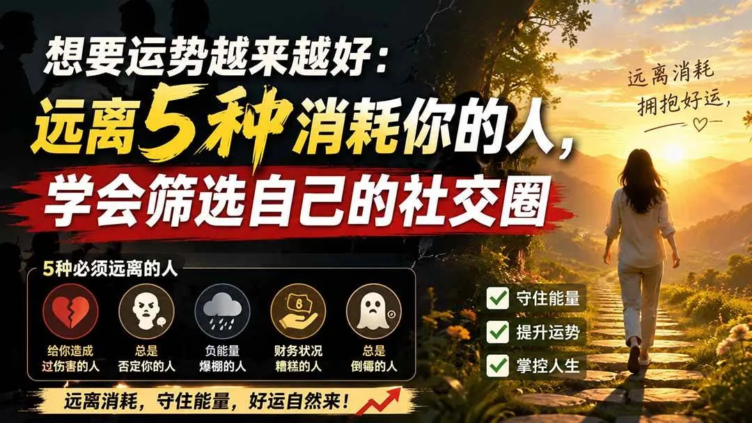 （19965期）付费文章：想要运势越来越好：远离5种消耗你的人，学会筛选自己的社交圈-33资源网